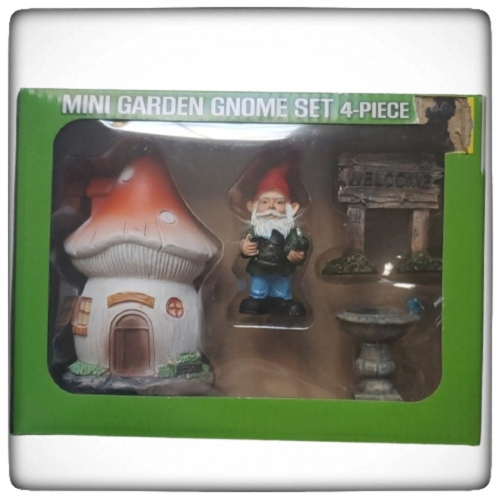 Gnome Mini Garden Set-4 Piece Set